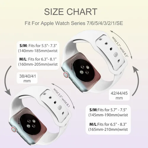 Miniatura 7 de Correas deportivas compatibles con Apple Watch de 1.65, 1.73, 1.77, 1.77, 1.61, 1.49, 1.57 y 1.73 pulgadas, para mujeres y hombres, correa de Blanco