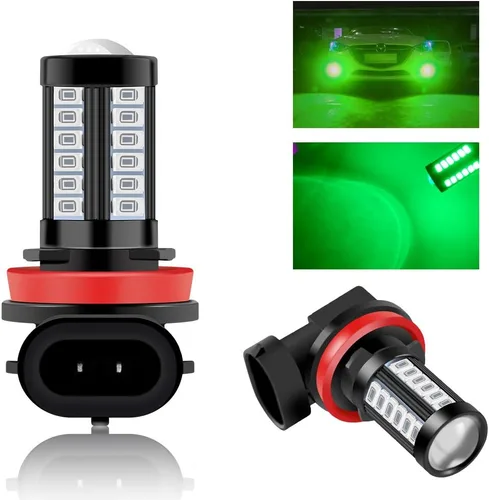 Miniatura 10 de Bombillas LED antiniebla H8 H11 de repuesto para automóviles súper brillantes 6000 K rosa 5730 33SMD para luces de circulación diurna DRL 12 V-2