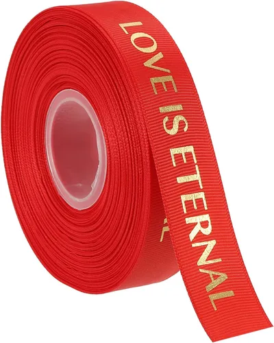 Miniatura 16 de MECCANIXITY Cinta de satén de 1 pulgada de ancho y 50 yardas de San Valentín, personalizadas, color negro, para envolver regalos, ramo de tartas