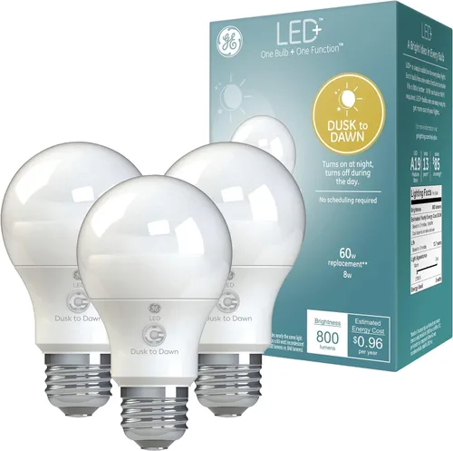 Miniatura 14 de GE LED+ - Bombillas LED A19 del anochecer al amanecer, luz de seguridad automática para exteriores, luz blanca suave (paquete de 2)