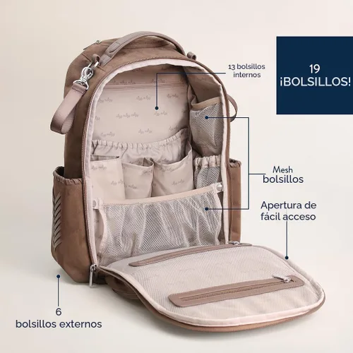 Miniatura 5 de Itzy Ritzy Mochila para pañales – Mochila para pañales Boss Plus de gran capacidad con 19 bolsillos, cambiador, clips para cochecito y correas Aspen