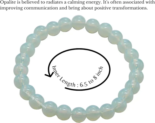 Miniatura 582 de Amazing Gemstone Pulsera de cristal para mujeres y hombres, pulsera de cristal curativo de protección, pulsera elástica con cuentas de piedras