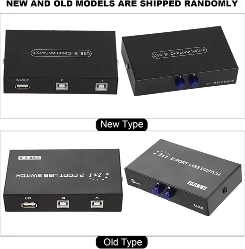 Miniatura 9 de ASHATA Interruptor manual para uso compartido USB 2.0 de 2/4 puertos, interruptor de escáner de impresora, interruptor de uso compartido USB