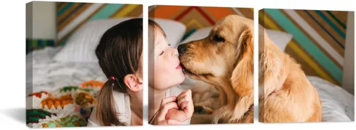 Miniatura 28 de CCWACPP Arte personalizado en lienzo con 3 fotos de retratos familiares de perros para boda, impresiones en lienzo, póster personalizado, decoración