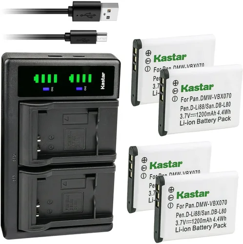 Miniatura 7 de Kastar Cargador de batería USB LTD2 compatible con batería Pentax D-LI88 DLI88, Pentax Optio H90, Optio P70, Optio P80, Optio W90, Optio WS80
