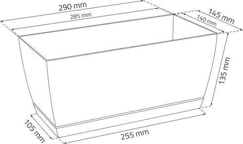 Miniatura 4 de Prosper Plast Coubi Box Planter, 29 x 14.2 x 13.6 cm, White, 29x14.2x13.6 cm