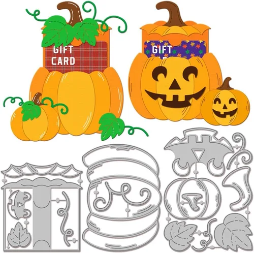 Miniatura 12 de GLOBLELAND Troqueles de corte de espantapájaros de Halloween para bricolaje, álbumes de recortes, metal, cosecha, otoño, cosecha, troqueles, día