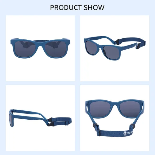 Miniatura 3 de COCOSAND Baby Sunglasses with Strap Square Frame UV400 Protection for Infant Baby Girl Age 0-24months