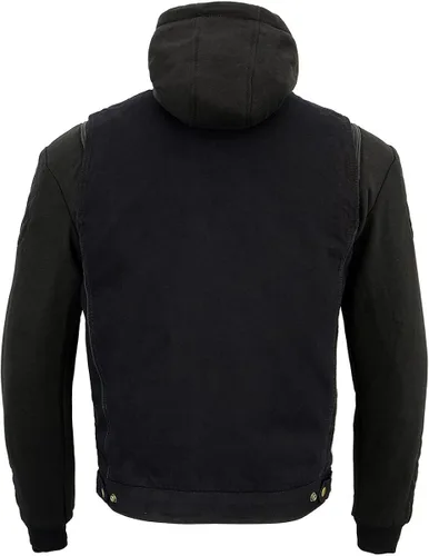 Miniatura 2 de Milwaukee Leather MDM3020 Chaleco de mezclilla negro 5 en 1 estilo club con capucha extraíble