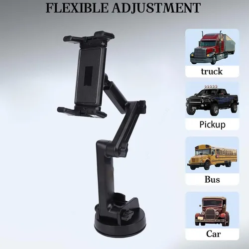 Miniatura 4 de ASHATA Soporte de teléfono para camión, brazo largo de 16.9 pulgadas de largo, rotación de 360 grados, antideslizante, fuerte ventosa, con goma