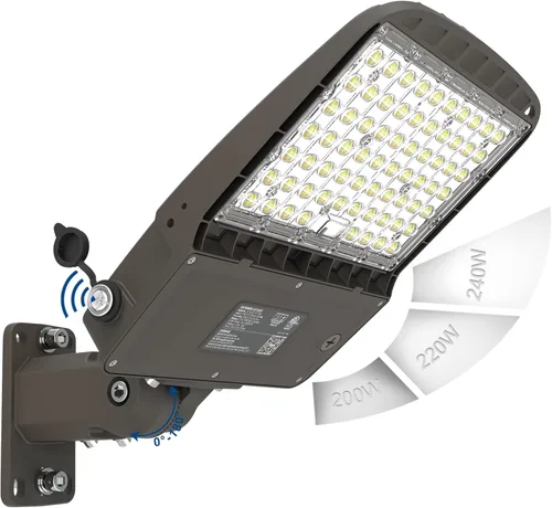 HiBay MAX. Iluminación de estacionamiento de 240 W, luz de inundación LED del atardecer al amanecer al aire libre, 5000K 38400LM (160LM/W), luces de