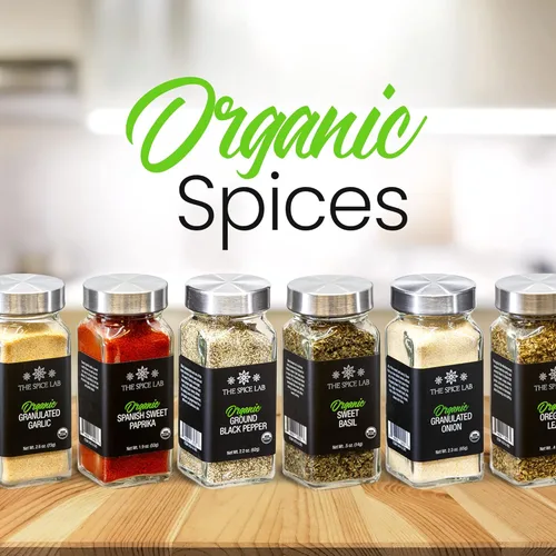 Miniatura 6 de The Spice Lab Juego completo de especias y condimentos orgánicos, paquete variado de 30 frascos, juego completo de especias para principiantes, gran