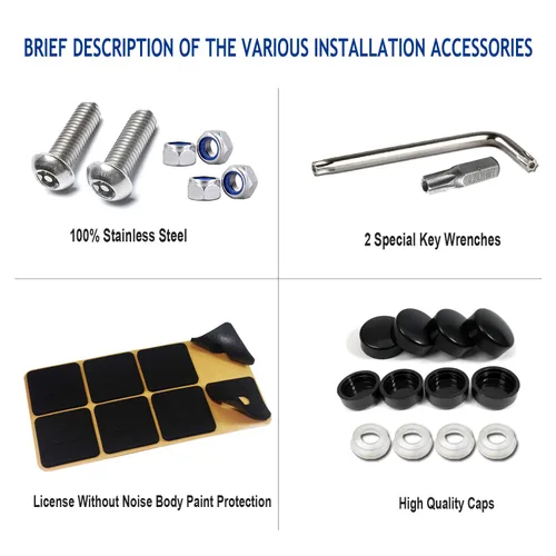 Miniatura 6 de ZXFOOG Tornillos antirrobo para placa de matrícula, kits de sujetadores de pernos de acero inoxidable para soporte de marco de etiqueta