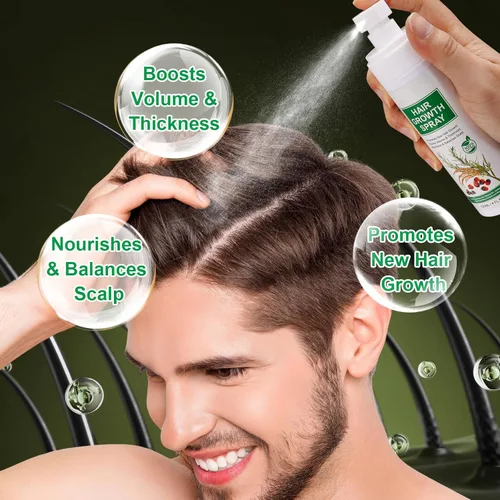 Miniatura 3 de Spray de suero para el crecimiento del cabello, spray natural para el crecimiento del cabello con biotina, batana, romero y aceite de ricino