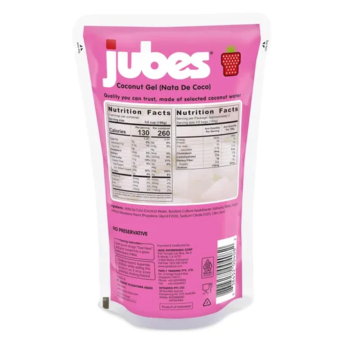 Miniatura 2 de Jubes Cubos de gelatina Nata de Coco de fresa y mango (12.7 onzas, 3 de cada sabor), cubos de gelatina de coco de fresa y mango para sagú, gel
