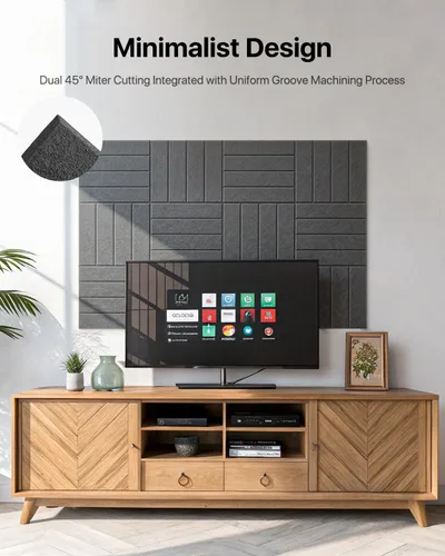 Miniatura 2 de Paquete de 12 paneles de espuma con aislamiento de sonido para paredes, paneles acústicos autoadhesivos absorbentes de sonido, paneles de pared