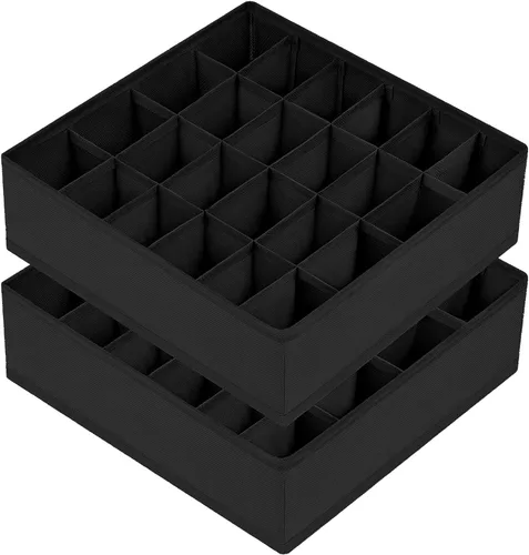 Miniatura 8 de Joyoldelf Organizador de cajones para calcetines, organizador de ropa interior, organizador de 16 celdas de tela, cajas de almacenamiento para Gris