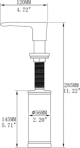 Miniatura 6 de Dispensador de jabón para fregadero de cocina, dispensador de fregadero integrado negro con cabezal de bomba de latón macizo, resistente a