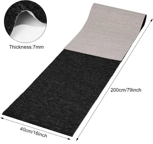 Miniatura 3 de Nuanchu 1 rollo de tapete grande semiacabado para exteriores, de 16 x 79 pulgadas, tapete para puerta angosta, antideslizante, impermeable
