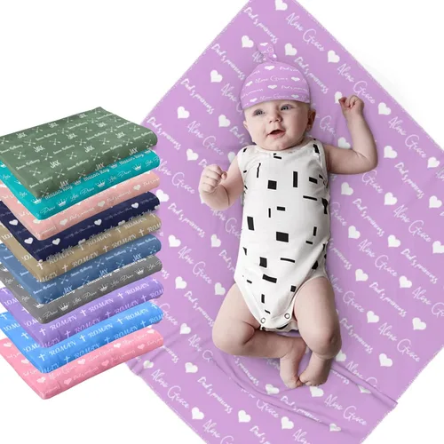 Miniatura 10 de Mantas de bebé personalizadas para niños y niñas, mantas con nombre personalizado, regalos para bebés, mantas personalizadas para niños, manta