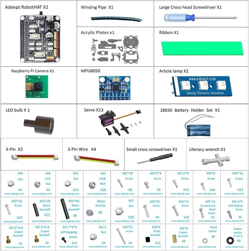 Miniatura 7 de Adeept DarkPaw Bionic - Kit de robot araña cuadrúpedo compatible con Raspberry Pi 4 3 Modelo B+/B, robot de rastreo STEM, OpenCV, autoestabilizador