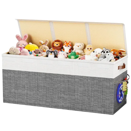 Dayacoco - Caja de juguetes extragrande con tapas, plegable, resistente, organizador de almacenamiento de juguetes para niños y niñas, cesta Extra