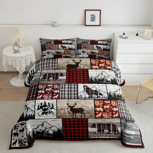 Miniatura 21 de Feelyou Juego de edredón de zorro ártico, juego de ropa de cama para niños y niñas, bonito edredón de animales salvajes, juego de edredón 1 juego