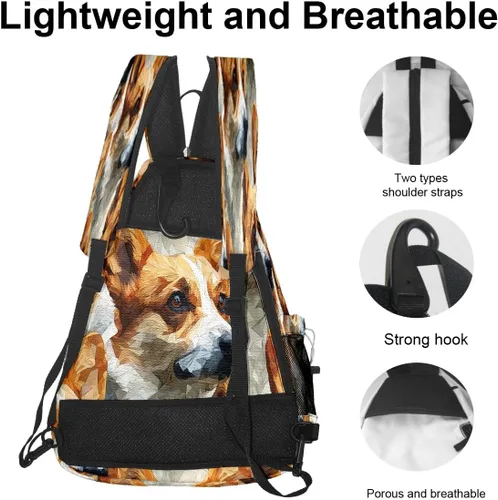 Miniatura 5 de Pickleball Backpack Corgi Brown for Women Men - Multi-Pocket Sports Bag with Shoe Compartment Versatile Tennis Bag & Gifts for Pickleball Lovers