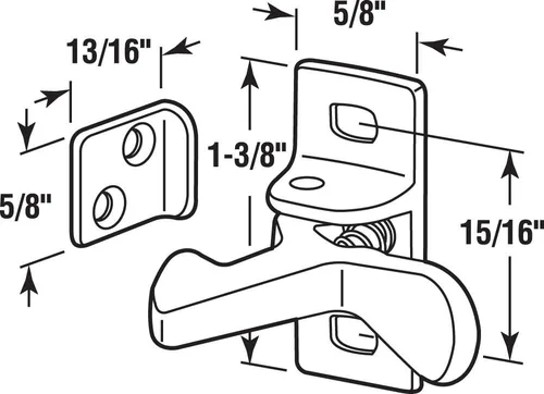 Miniatura 2 de Prime-Line U 10882 - Codo para puerta de gabinete, aluminio fundido, níquel satinado (paquete individual)