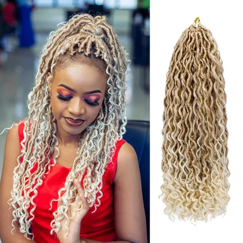 Miniatura 41 de Goddess Locs - Cabello de ganchillo de 10 pulgadas, 7 paquetes de cabello de ganchillo bohemio sintético para mujeres negras, rastas de ganchillo #1B