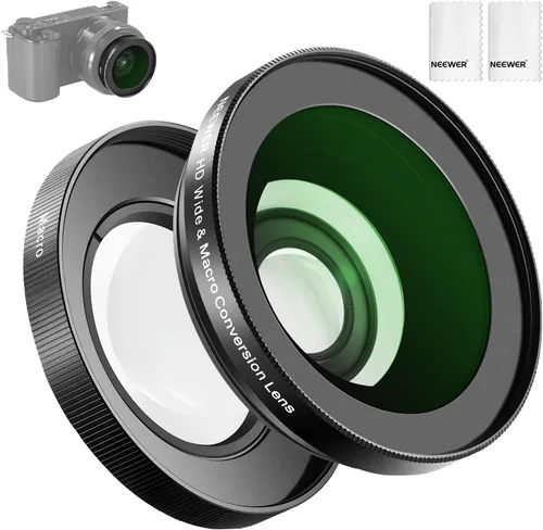 Miniatura 12 de NEEWER Lente gran angular HD de 40.5mm compatible con Sony ZV-1F ZV-E10 A5000 A6000, lente adicional gran angular de 2 en 1 de 18mm & macro 10x