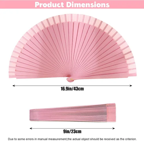 Miniatura 2 de Ventilador plegable de mano de 8.2 pulgadas, plegable, portátil, elegante, plegable para eventos, fiestas, reuniones de mujeres, elegancia de seda