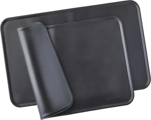 Miniatura 10 de Amazon Basics Tapete de silicona antideslizante e impermeable para comida para gatos y perros, tapetes para mascotas con bordes elevados para Negro