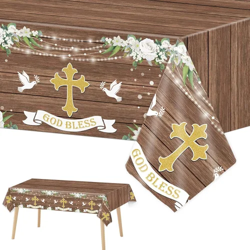 Miniatura 8 de 1 Manteles Ramadán Mubarak Eid Mubarak Decoraciones de Mesa Ramadán Kareem Suministros de Fiesta Negro y Dorado Cubierta de Mesa Rectangular