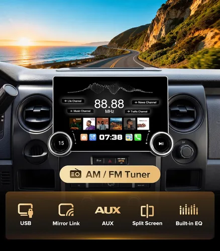 Miniatura 7 de ApexNav - Actualización de radio inalámbrica CarPlay de 11.5 pulgadas para Ford F150 (09-14) AC manual - 4G+64G Android 13 estéreo con dos perillas