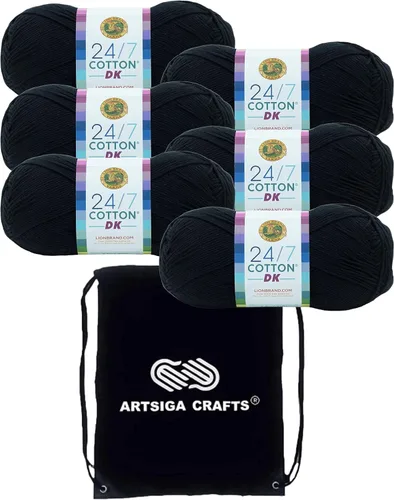 Miniatura 5 de Lion Brand - Hilo de algodón DK Cameo 769-101 (3 madejas, el mismo lote de tinte) DK Light Worsted #3 - Hilo de algodón para ganchillo y tejer