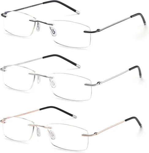 Miniatura 3 de HIYANJN Gafas de lectura a prueba de luz azul para mujeres y hombres, filtro antideslumbrante, lentes ligeros