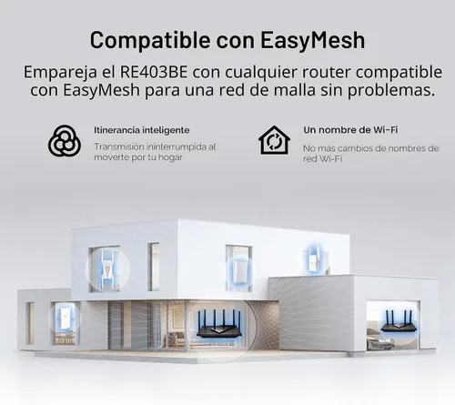 Miniatura 6 de TP-Link BE6300 Wi-Fi 7 Extensor de alcance RE403BE con puerto de 2.5G Repetidor inalámbrico de doble banda de 6.3 Gbps Amplificador de señal