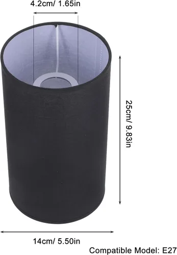 Miniatura 6 de Angoily Pantalla de lámpara de repuesto para lámpara de mesa, luz de pie de 9.84 x 5.51 x 5.51 pulgadas, pantalla de tambor de tela, cubierta