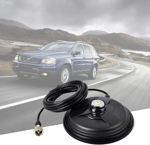 Miniatura 6 de UAYESOK Mini NMO soporte magnético base W/5M cable coaxial de baja pérdida para antenas móviles NMO