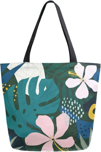 Miniatura 9 de Naanle Bolsa de lona de África grande para mujer, bolsa de hombro casual, bolsa de algodón para exteriores, reutilizable, multiusos, resistente