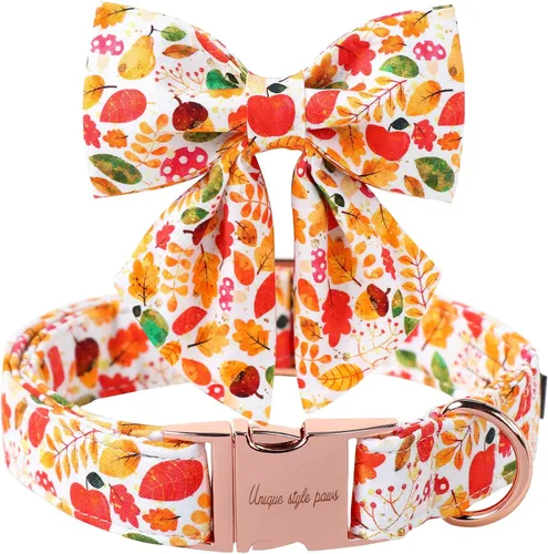 Miniatura 8 de Unique style paws Collar de perro con corbata, collar de perro a cuadros rosa y verde, el mejor regalo para perros pequeños, medianos y grandes, S