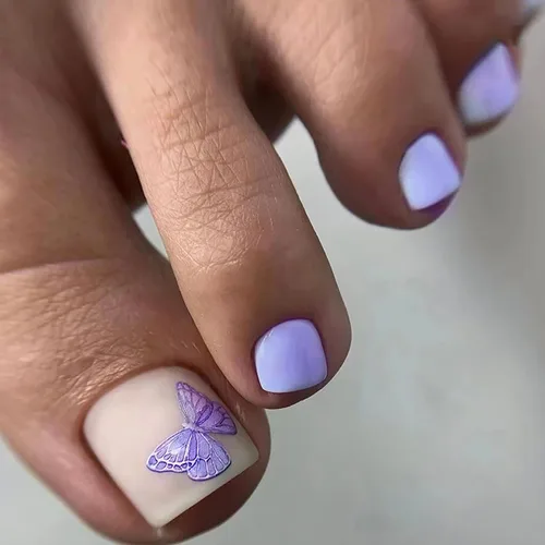 Miniatura 28 de Uñas postizas acrílicas artificiales negras para los dedos de los pies, ataúd a presión con diseños de flores blancas, uñas postizas reutilizables