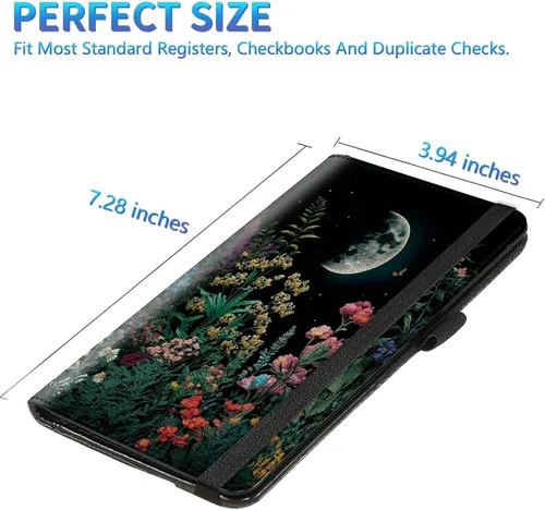 Miniatura 2 de Funda para chequera para hombres y mujeres, cartera de cuero RFID con ranuras para tarjetas de crédito, soporte de cheques duplicados personales