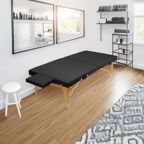 Miniatura 4 de Saloniture Mesa portátil de fisioterapia y masaje - Plataforma de tratamiento de estiramiento baja al suelo - Negro