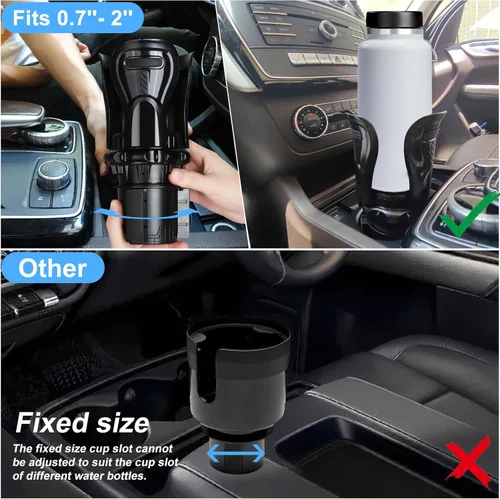 Miniatura 4 de Expansor de portavasos para automóvil, adaptador de inserto de portavasos con brazo expandible y base ajustable, se adapta a automóviles, camiones