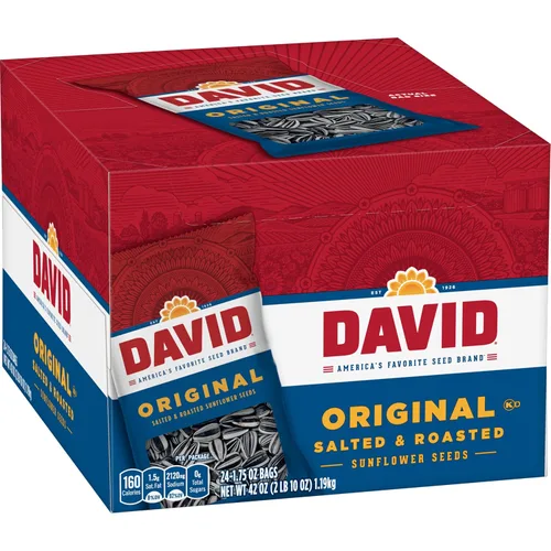 Miniatura 2 de DAVID Semillas de girasol, sabor original, aperitivo de béisbol para el día del padre, 1.75 onzas (paquete de 24)