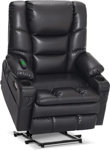 Miniatura 10 de MCombo Silla Reclinable Grande de Elevación con Triple Motor con Masaje y Calefacción Dual, Reposacabezas Ajustable para Personas Mayores Altas