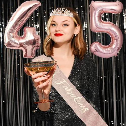 Miniatura 152 de Decoraciones de cumpleaños de 30 años para ella, banda y corona de cumpleaños de 30 años, adorno para pastel de cumpleaños y velas, tarjeta
