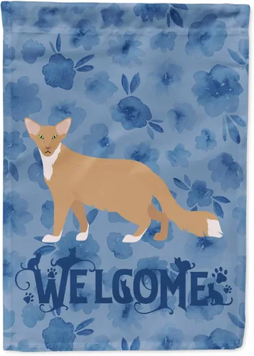 Miniatura 105 de Caroline's Treasures CK4813CHF - Bandera de bienvenida con gato abisinio azul, manga grande, para porche, para colgar en la pared, poliéster